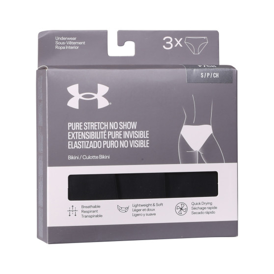 3PACK γυναικεία εσώρουχα Under Armour μαύρο (1383897 001)