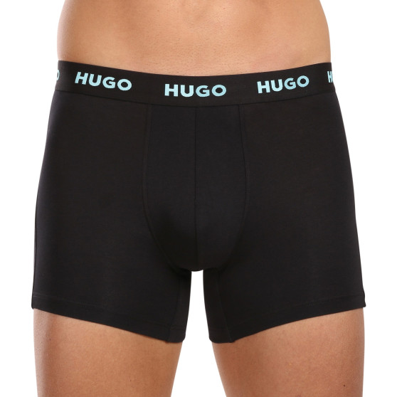 3PACK ανδρικό σορτς μποξεράκι HUGO μαύρο (50503079 971)