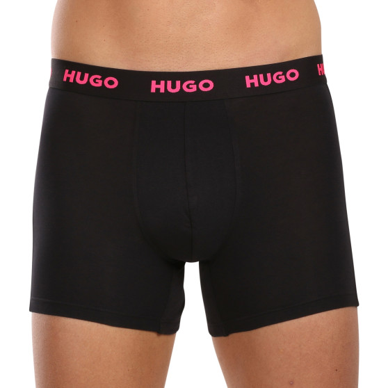 3PACK ανδρικό σορτς μποξεράκι HUGO μαύρο (50503079 971)