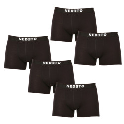 5PACK ανδρικό σορτς μποξεράκι Nedeto μαύρο (5NDTB001-brand)