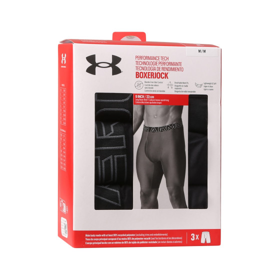 3PACK ανδρικό σορτς μποξεράκι Under Armour μαύρο (1383880 001)