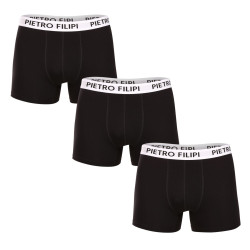 3PACK ανδρικό σορτς μποξεράκι Pietro Filipi μαύρο (3BCL003)