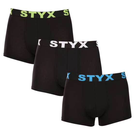 3PACK ανδρικό σορτς μποξεράκι Styx αθλητικό ελαστικό πολύχρωμο (G9606162)