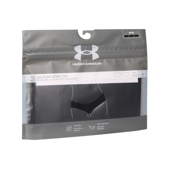 3PACK γυναικεία εσώρουχα Under Armour μαύρο (1325616 001)