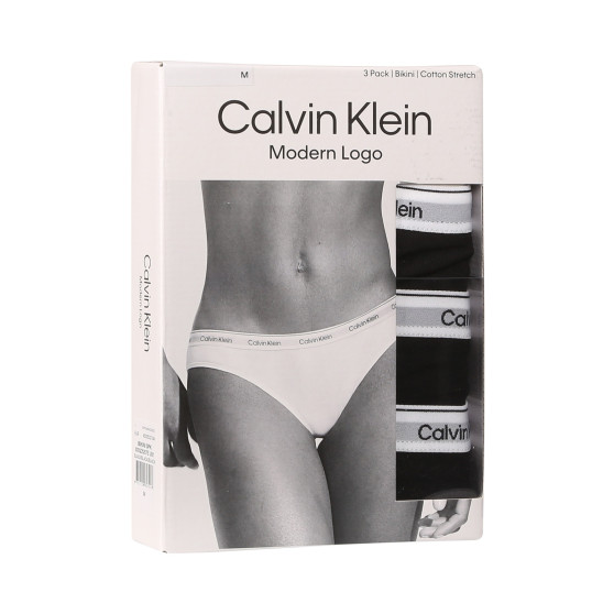 3PACK γυναικεία εσώρουχα Calvin Klein μαύρο (QD5207E-UB1)