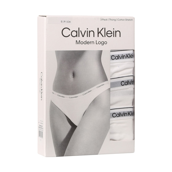 3PACK Calvin Klein γυναικείο στρινγκ λευκό (QD5209E-100)