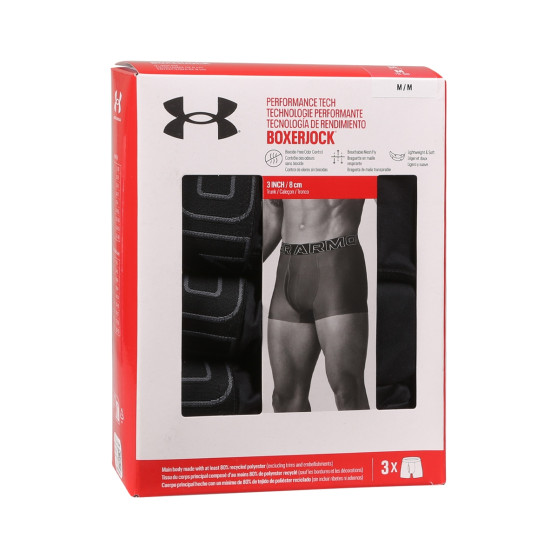 3PACK ανδρικό σορτς μποξεράκι Under Armour μαύρο (1383882 001)