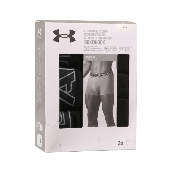 3PACK ανδρικό σορτς μποξεράκι Under Armour μαύρο (1383891 001)