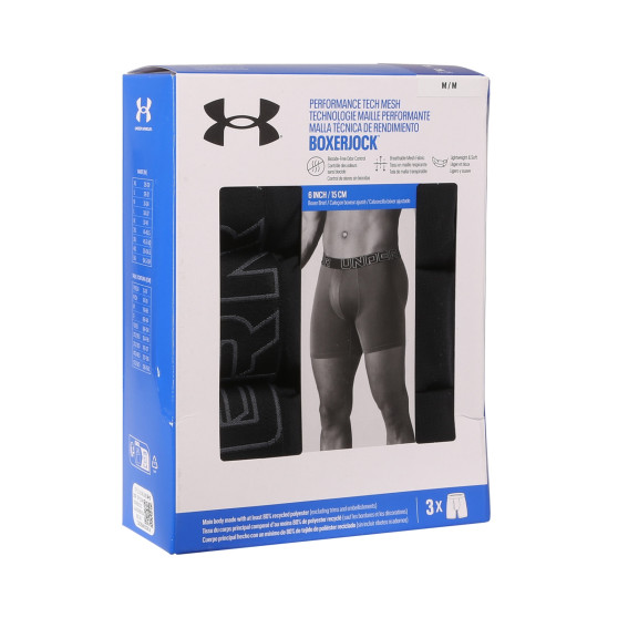 3PACK ανδρικό σορτς μποξεράκι Under Armour μαύρο (1383884 001)