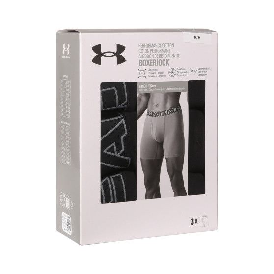 3PACK ανδρικό σορτς μποξεράκι Under Armour μαύρο (1383889 001)