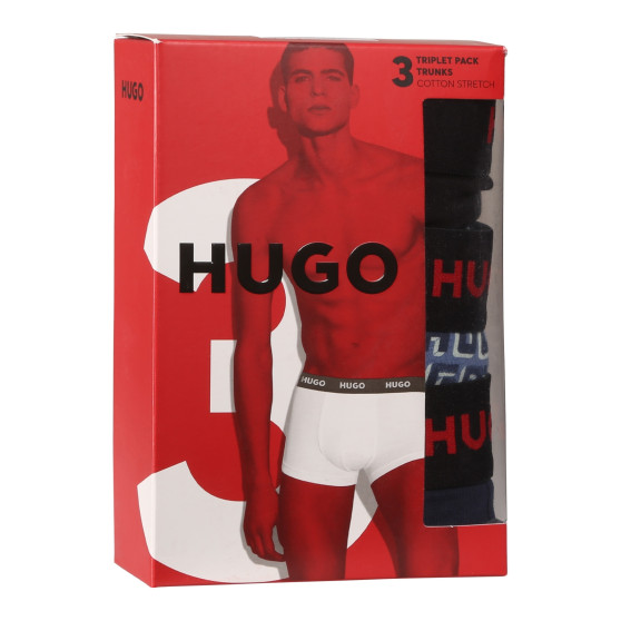 3PACK ανδρικό σορτς μποξεράκι HUGO πολύχρωμο (50517894 975)