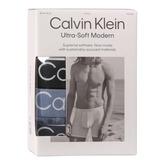 3PACK ανδρικό σορτς μποξεράκι Calvin Klein πολύχρωμο (NB3188A-PU5)