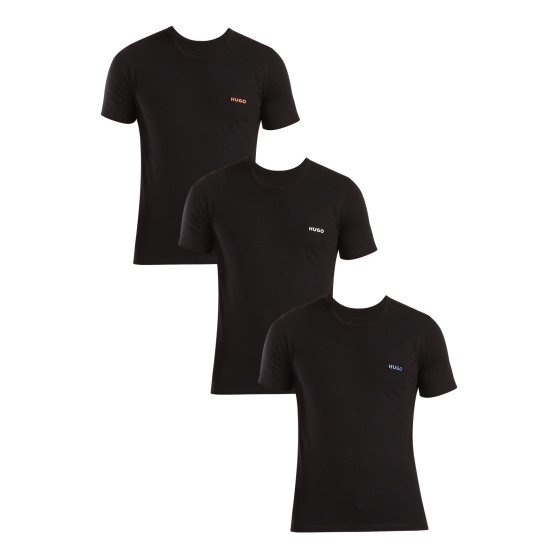 3PACK HUGO ανδρικό t-shirt μαύρο (50480088 965)