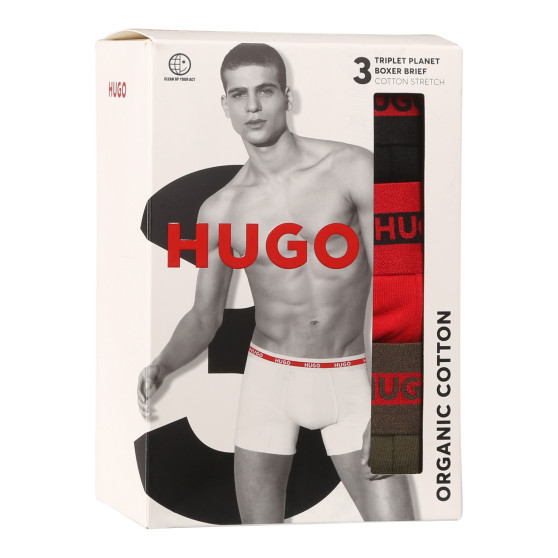 3PACK ανδρικό σορτς μποξεράκι HUGO πολύχρωμο (50520475 971)