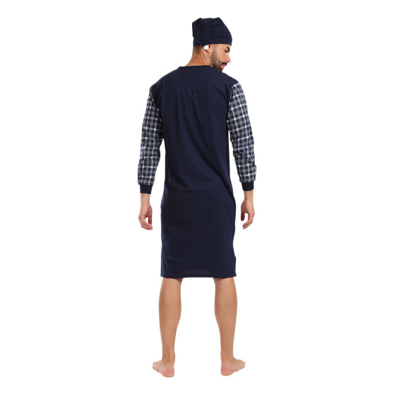 Foltýn Ανδρικό νυχτικό σκούρο μπλε oversized (FNKDN22)