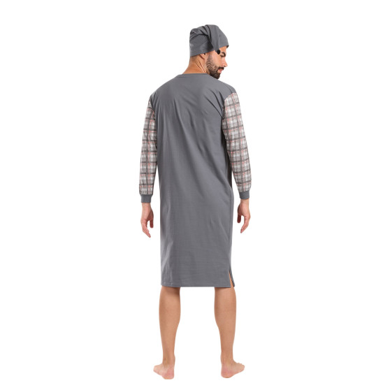 Foltýn Ανδρικό νυχτικό γκρι oversized (FNKDN26)