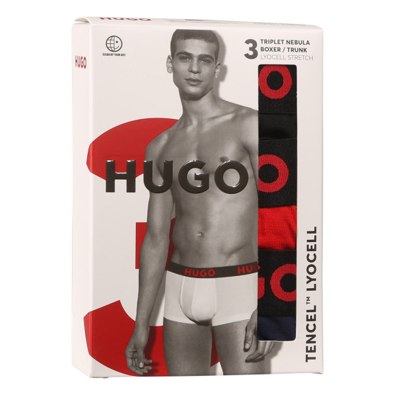 3PACK ανδρικό σορτς μποξεράκι HUGO πολύχρωμο (50496723 003)