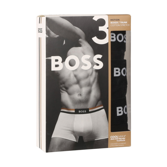 3PACK ανδρικό σορτς μποξεράκι BOSS μαύρο (50516542 001)