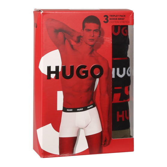 3PACK ανδρικό σορτς μποξεράκι HUGO πολύχρωμο (50510192 321)