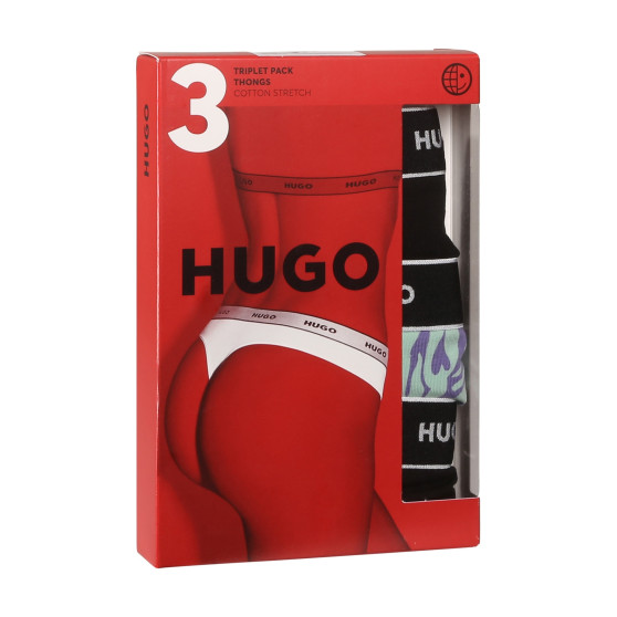 3PACK γυναικείο στρινγκ HUGO πολύχρωμο (50480150 981)