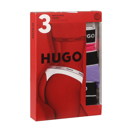 3PACK γυναικείο στρινγκ HUGO πολύχρωμο (50480150 962)