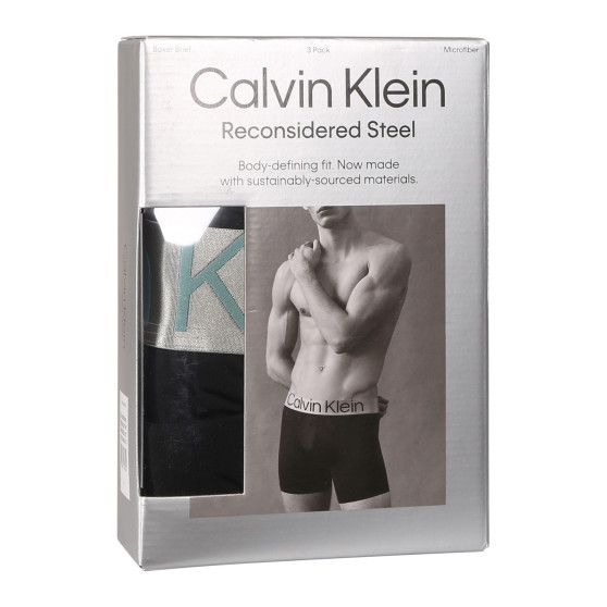 3PACK ανδρικό σορτς μποξεράκι Calvin Klein μαύρο (NB3075A-QTE)