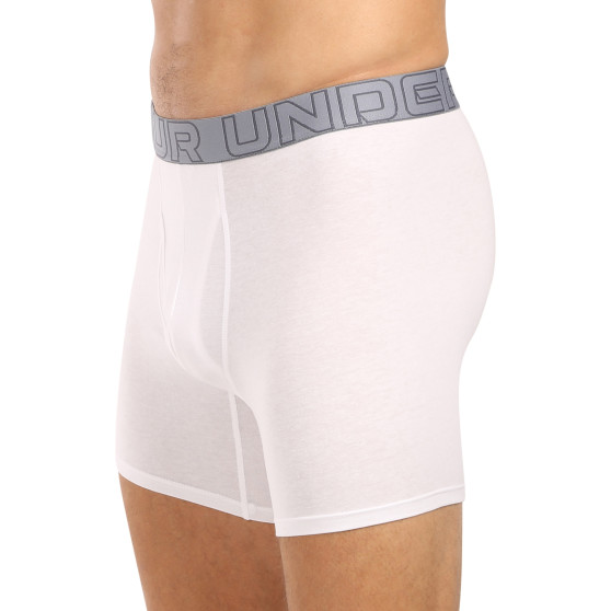 3PACK Under Armour ανδρικό σορτσάκι μποξεράκι λευκό (1383889 100)