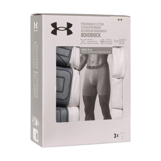 3PACK Under Armour ανδρικό σορτσάκι μποξεράκι λευκό (1383889 100)