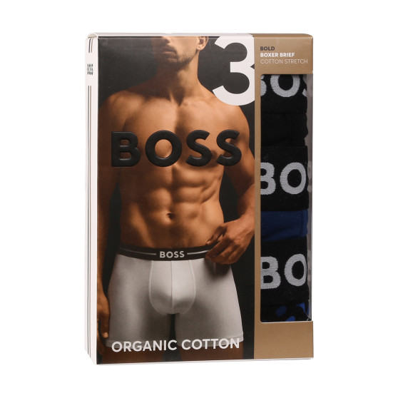 3PACK ανδρικό σορτς μποξεράκι BOSS πολύχρωμο (50514998 982)