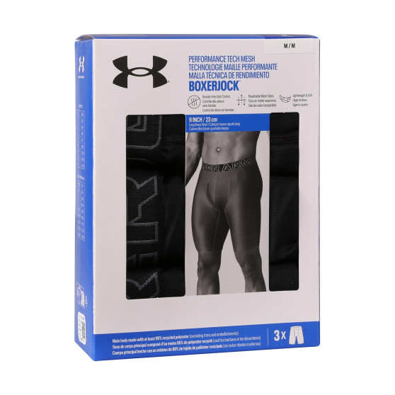 3PACK ανδρικό σορτς μποξεράκι Under Armour μαύρο (1383886 001)