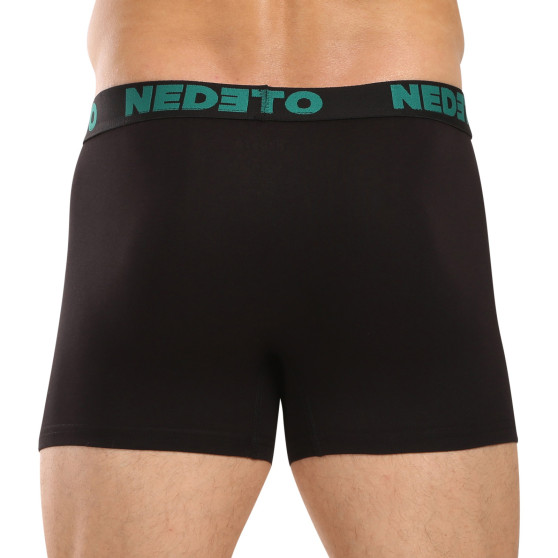 3PACK ανδρικό σορτς μποξεράκι Nedeto μαύρο (3NB003b)