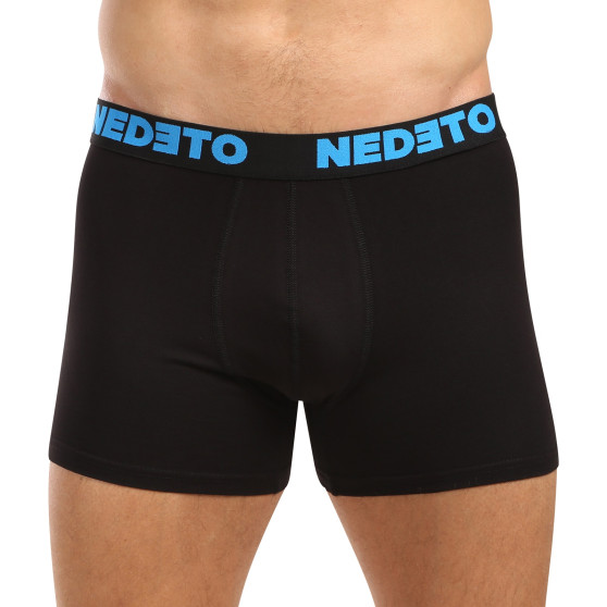 3PACK ανδρικό σορτς μποξεράκι Nedeto μαύρο (3NB003b)