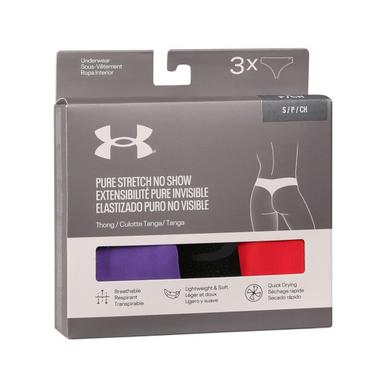 3PACK γυναικείο στρινγκ Under Armour πολύχρωμο (1383894 001)