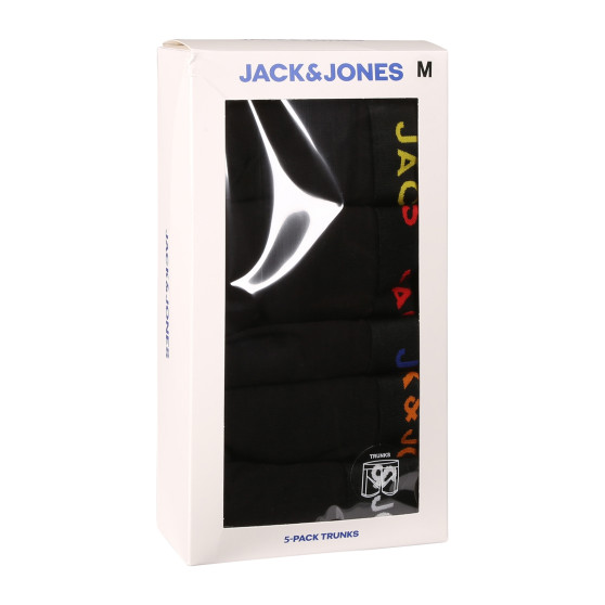 5PACK ανδρικό σορτς μποξεράκι Jack and Jones μαύρο (12242494)