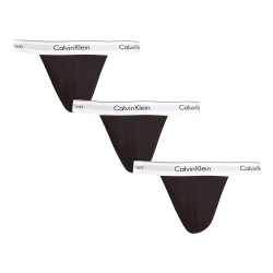 3PACK Calvin Klein ανδρικό στρινγκ μαύρο (NB3226A-001)