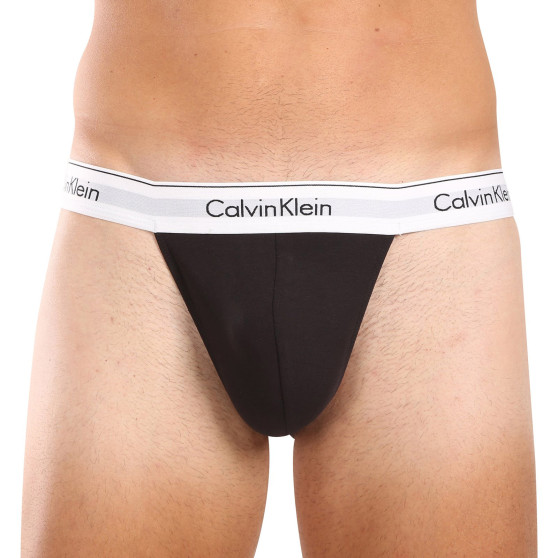 3PACK Calvin Klein ανδρικό στρινγκ μαύρο (NB3226A-001)