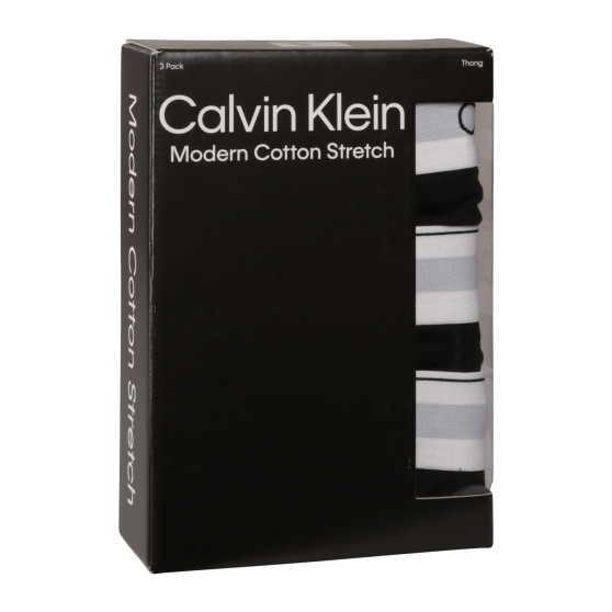 3PACK Calvin Klein ανδρικό στρινγκ μαύρο (NB3226A-001)