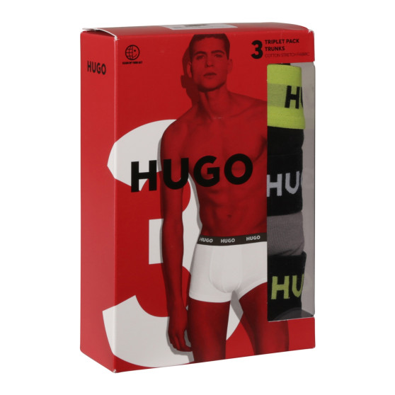 3PACK ανδρικό σορτς μποξεράκι HUGO πολύχρωμο (50517878 986)