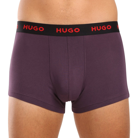 3PACK ανδρικό σορτς μποξεράκι HUGO πολύχρωμο (50517878 987)