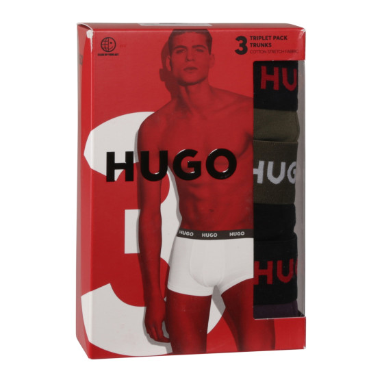 3PACK ανδρικό σορτς μποξεράκι HUGO πολύχρωμο (50517878 987)