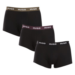 3PACK ανδρικό σορτς μποξεράκι HUGO μαύρο (50517878 988)