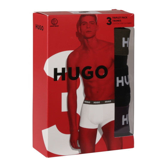 3PACK ανδρικό σορτς μποξεράκι HUGO μαύρο (50517878 988)