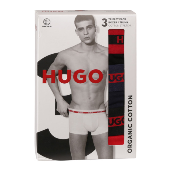 3PACK ανδρικό σορτς μποξεράκι HUGO πολύχρωμο (50517883 960)