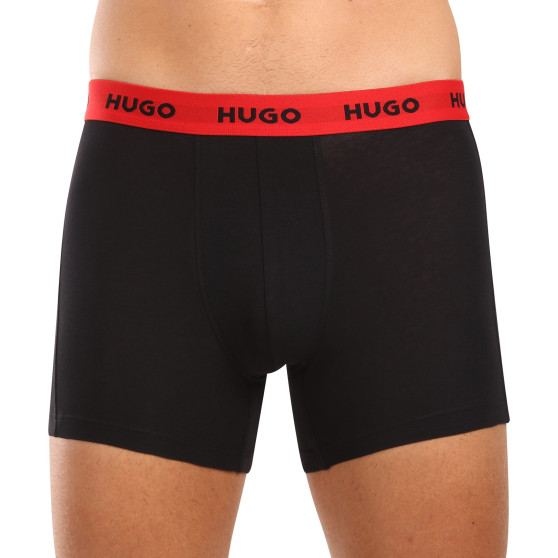 3PACK ανδρικό σορτς μποξεράκι HUGO πολύχρωμο (50517887 984)