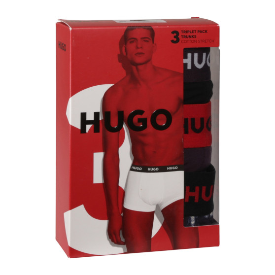 3PACK ανδρικό σορτς μποξεράκι HUGO πολύχρωμο (50517894 982)