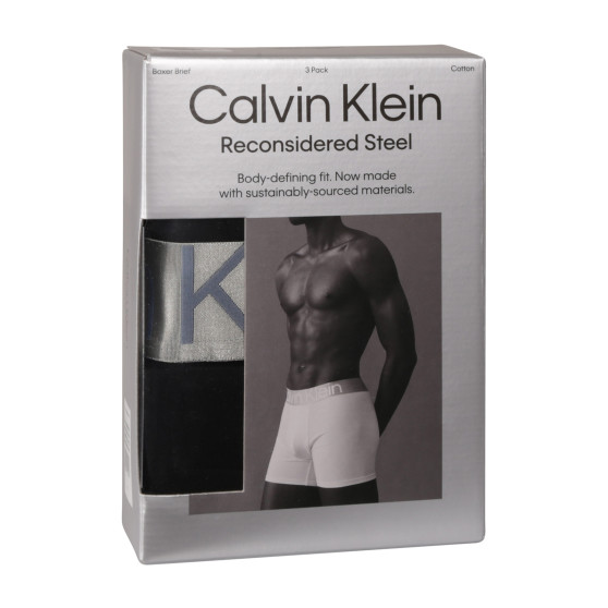 3PACK ανδρικό σορτς μποξεράκι Calvin Klein μαύρο (NB3131A-PZE)