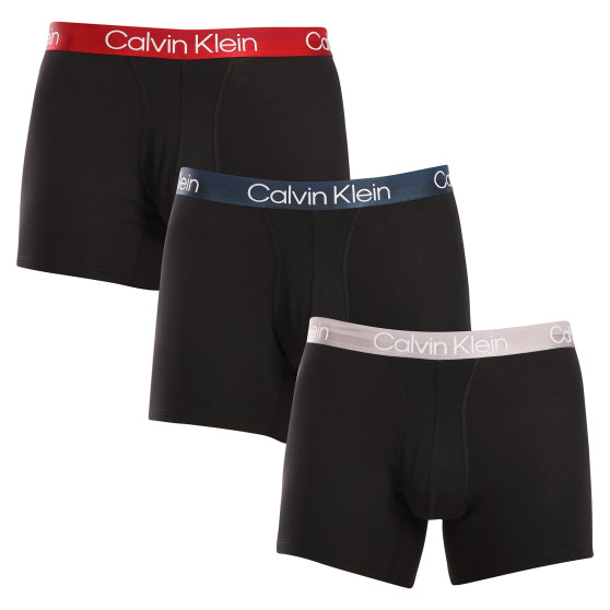 3PACK ανδρικό σορτς μποξεράκι Calvin Klein μαύρο (NB2971A-PZI)