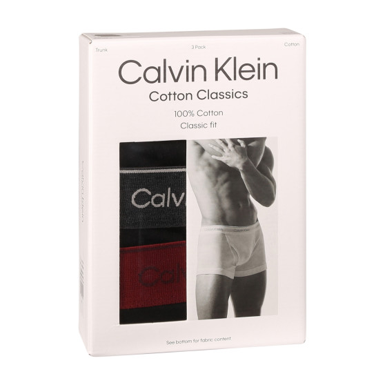 3PACK ανδρικό σορτς μποξεράκι Calvin Klein μαύρο (NB4002A-PRU)