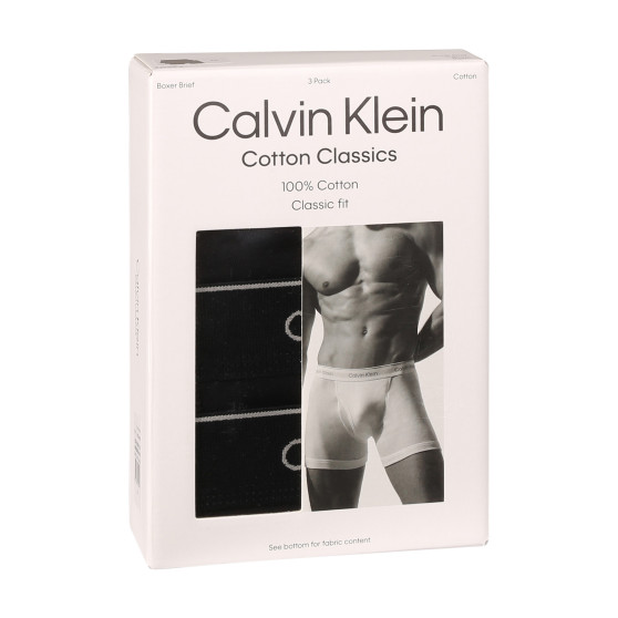 3PACK ανδρικό σορτς μποξεράκι Calvin Klein μαύρο (NB4003A-001)