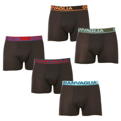 5PACK ανδρικό σορτς μποξεράκι Gianvaglia μαύρο (GVG-5010)